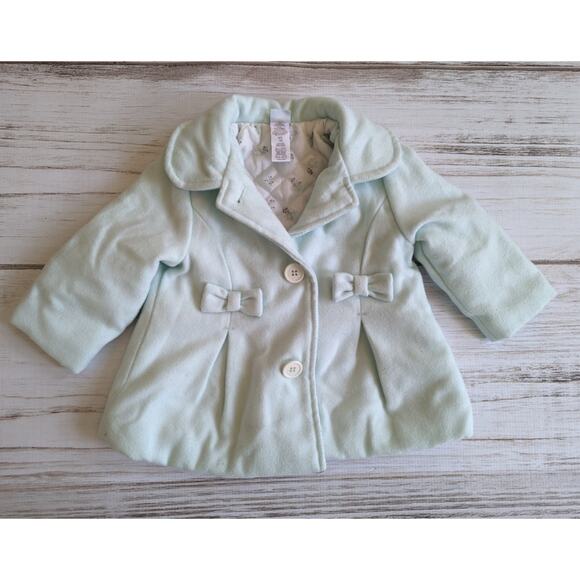 Little Me Pastel Mint Green Peacoat sz 12 M - Picture 1 of 5